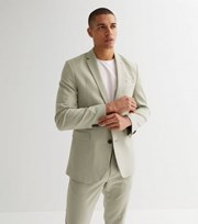 New Look Light Green Skinny Fit Suit Jacket